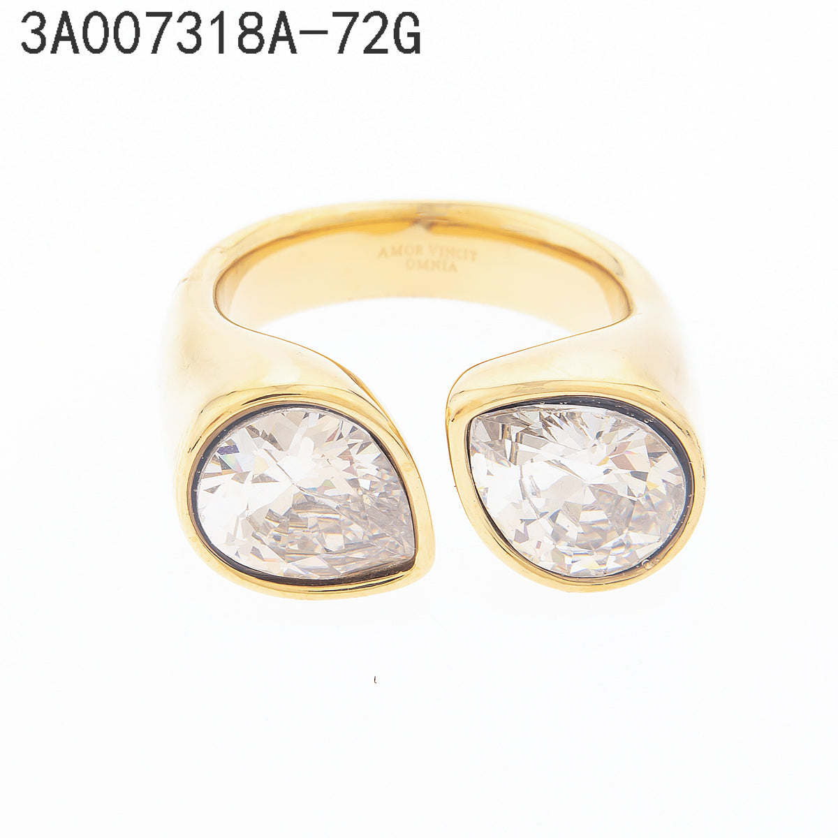Anillo Zirconia blanca Dorado