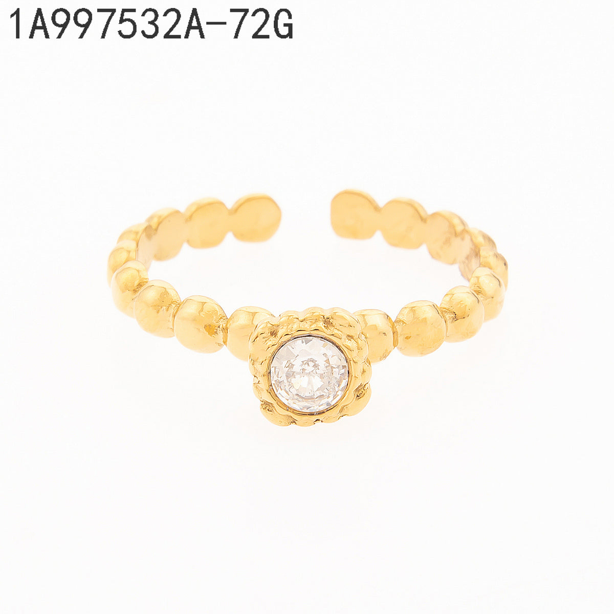 Anillo Zirconia blanca Dorado