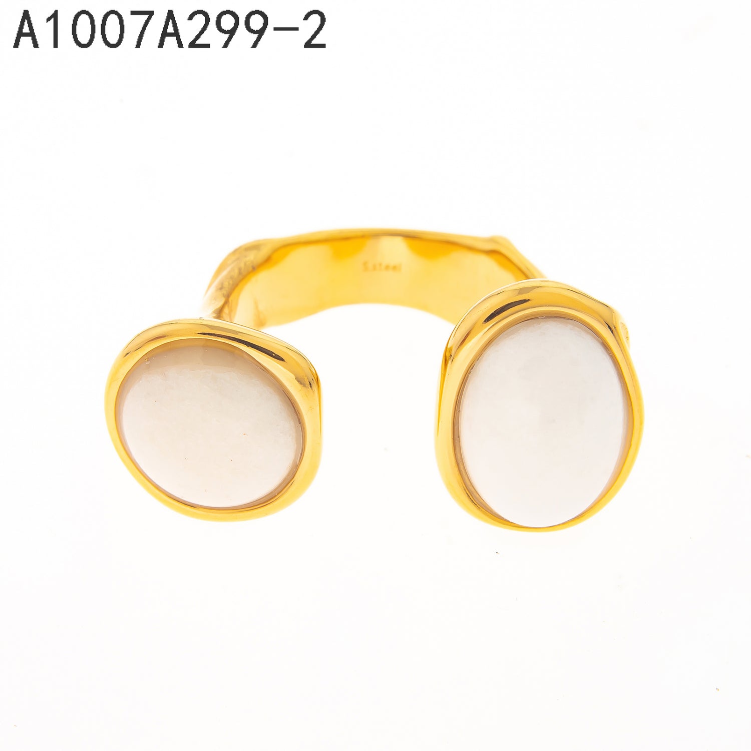 Anillo de piedra blanca Oro Grueso 14K