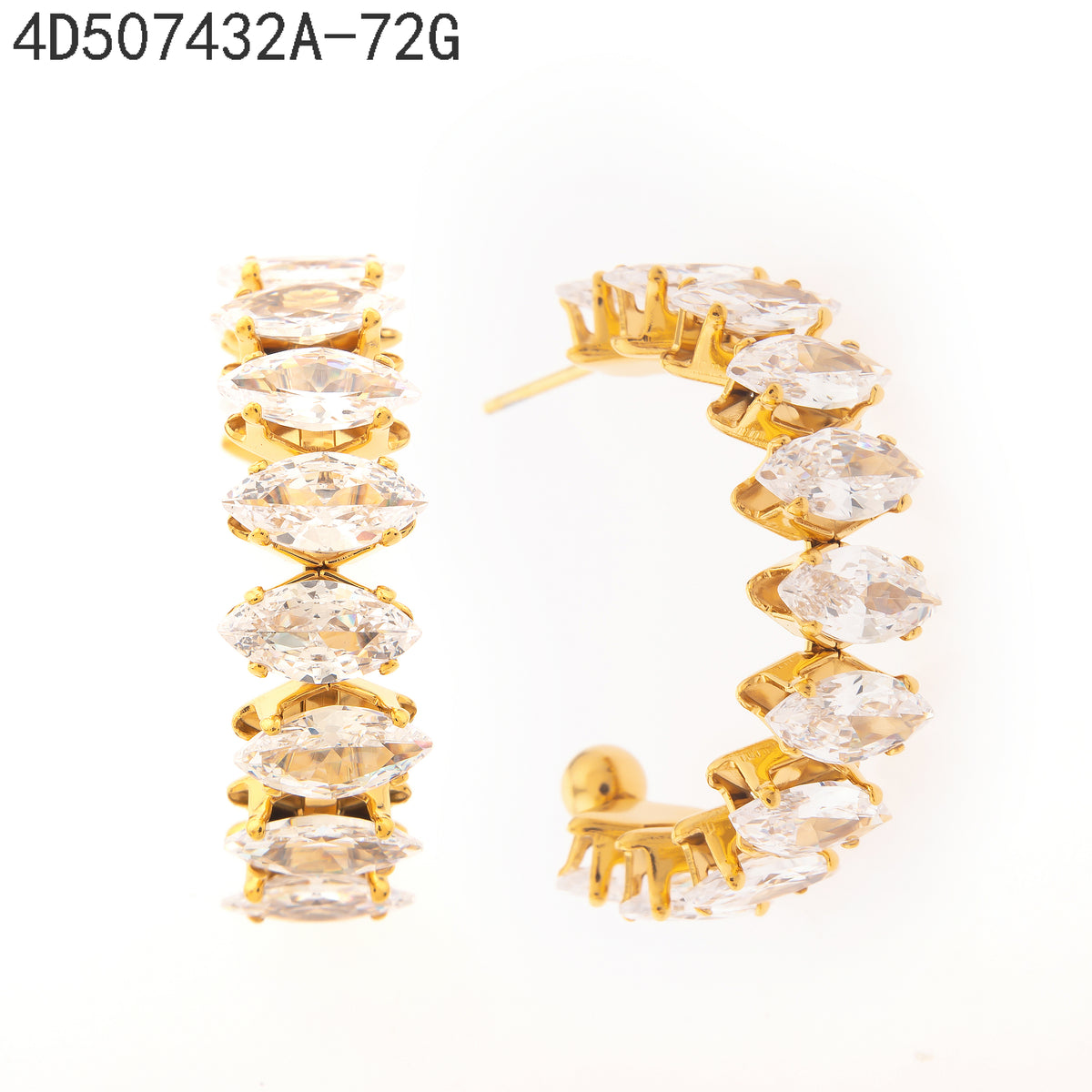 Pendientes Zirconia blanca Dorado