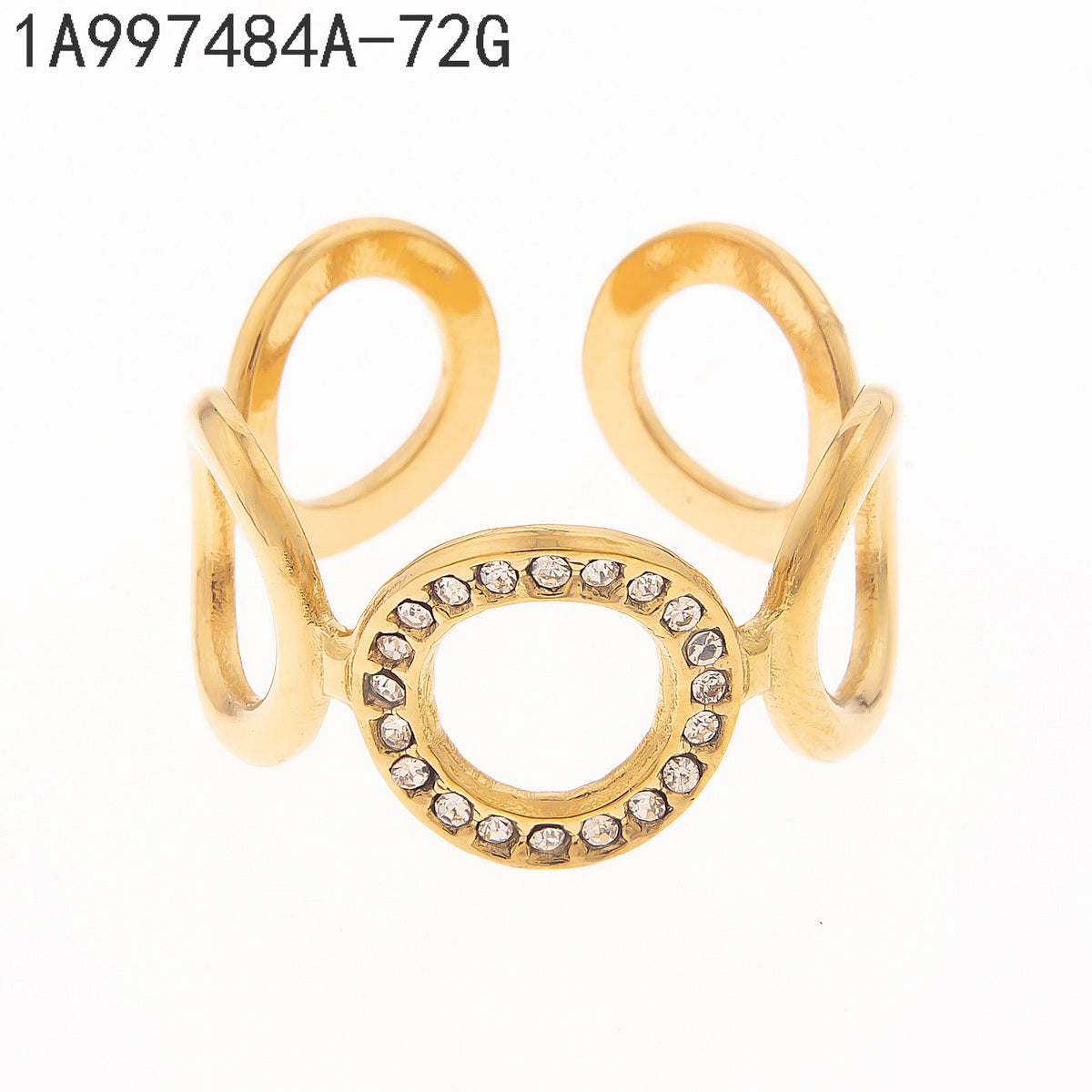 Anillo Zirconia blanca Dorado