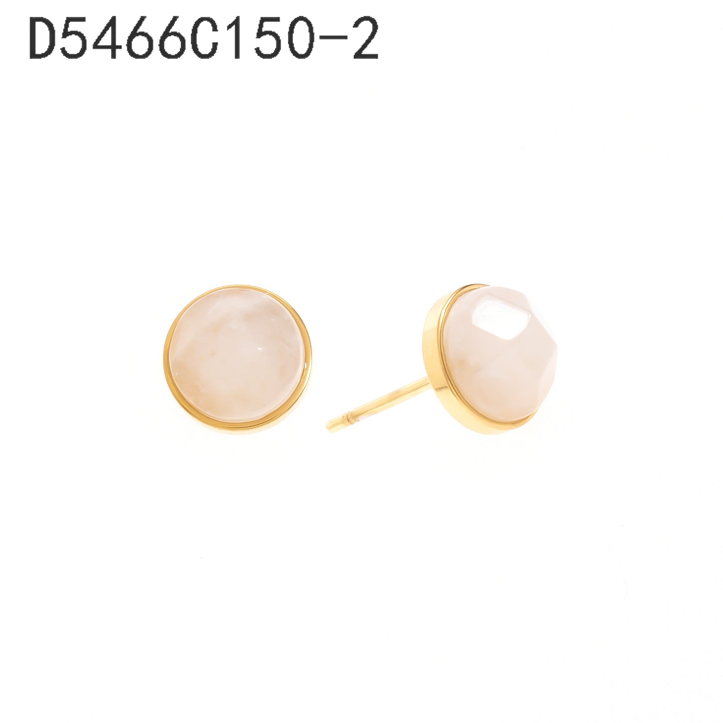 Pendientes de piedra blanca Oro Grueso 14K