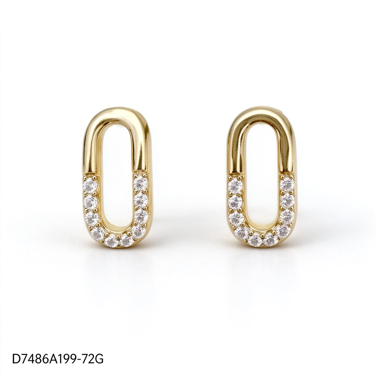 Pendientes Zirconia blanca Dorado