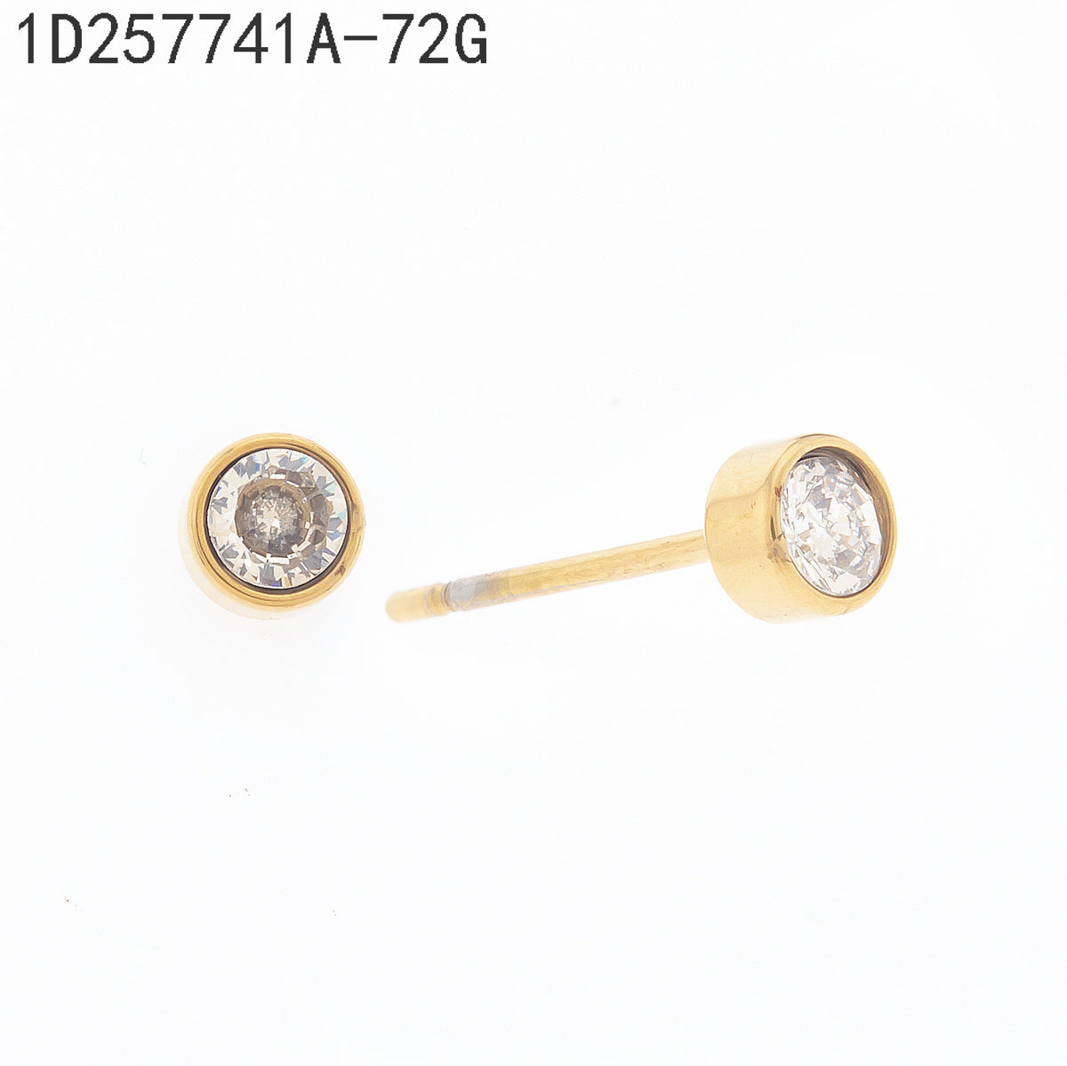 Pendientes Zirconia blanca Dorado