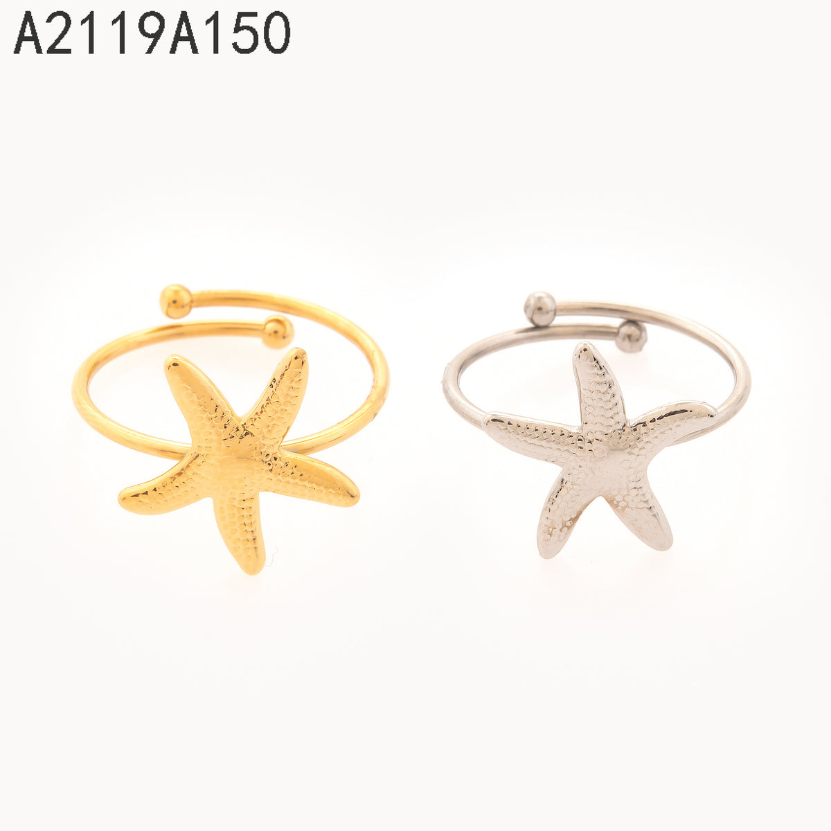 Anillo  Dorado Estrella de mar