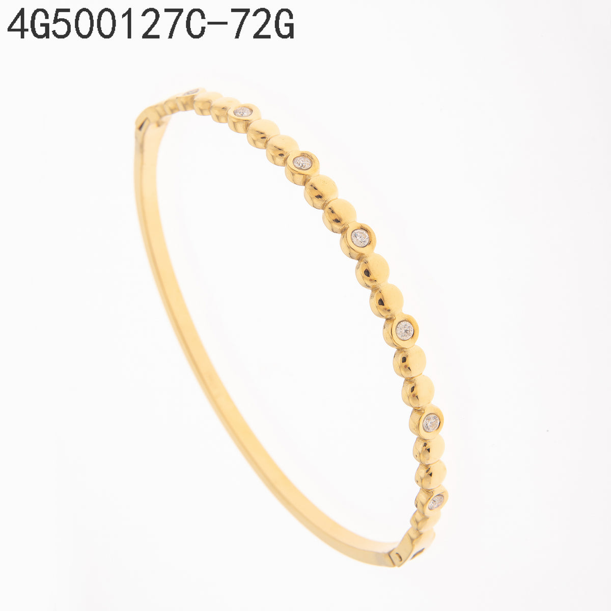 Brazalete Zirconia blanca Dorado