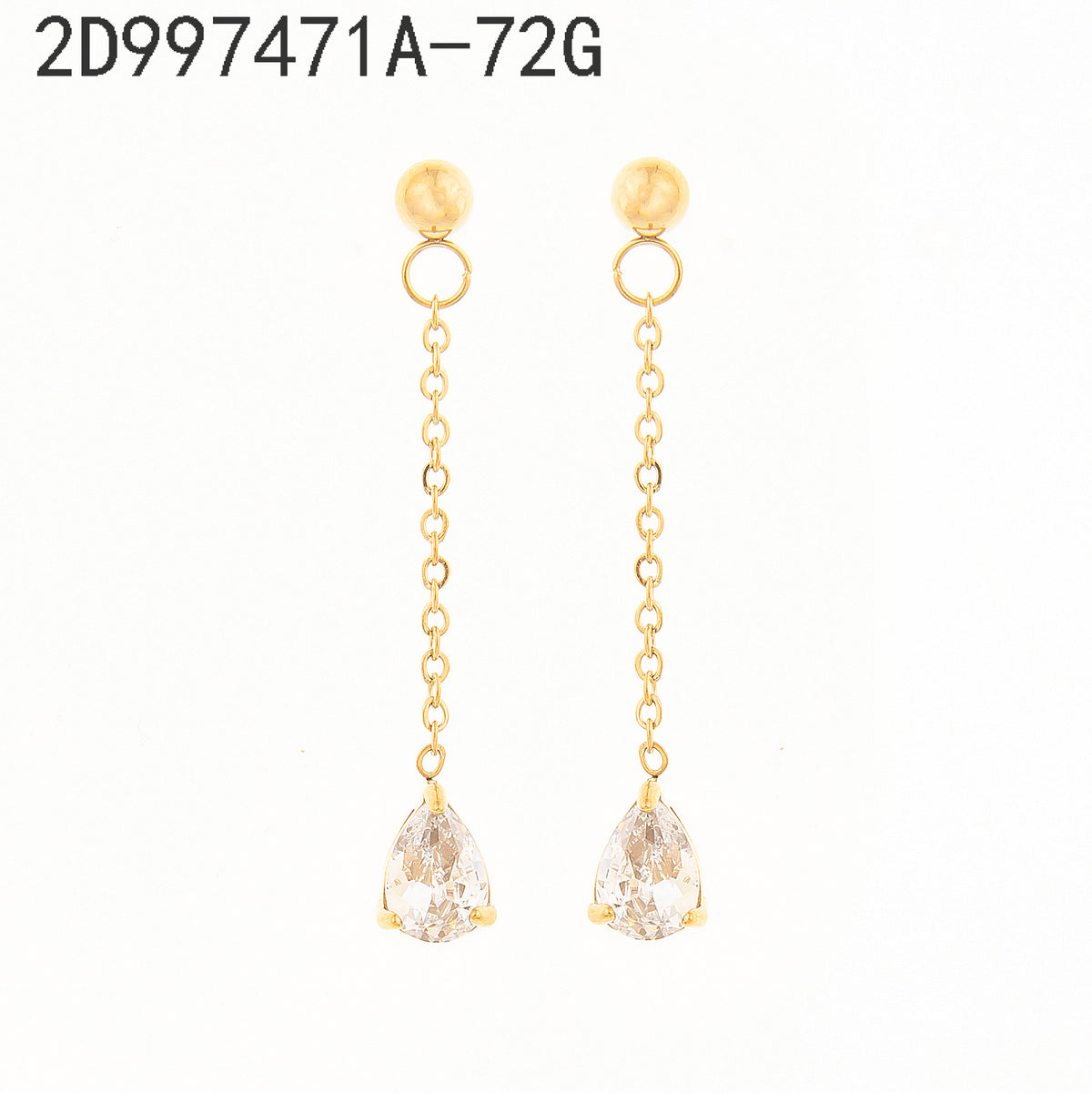 Pendientes Zirconia blanca Dorado