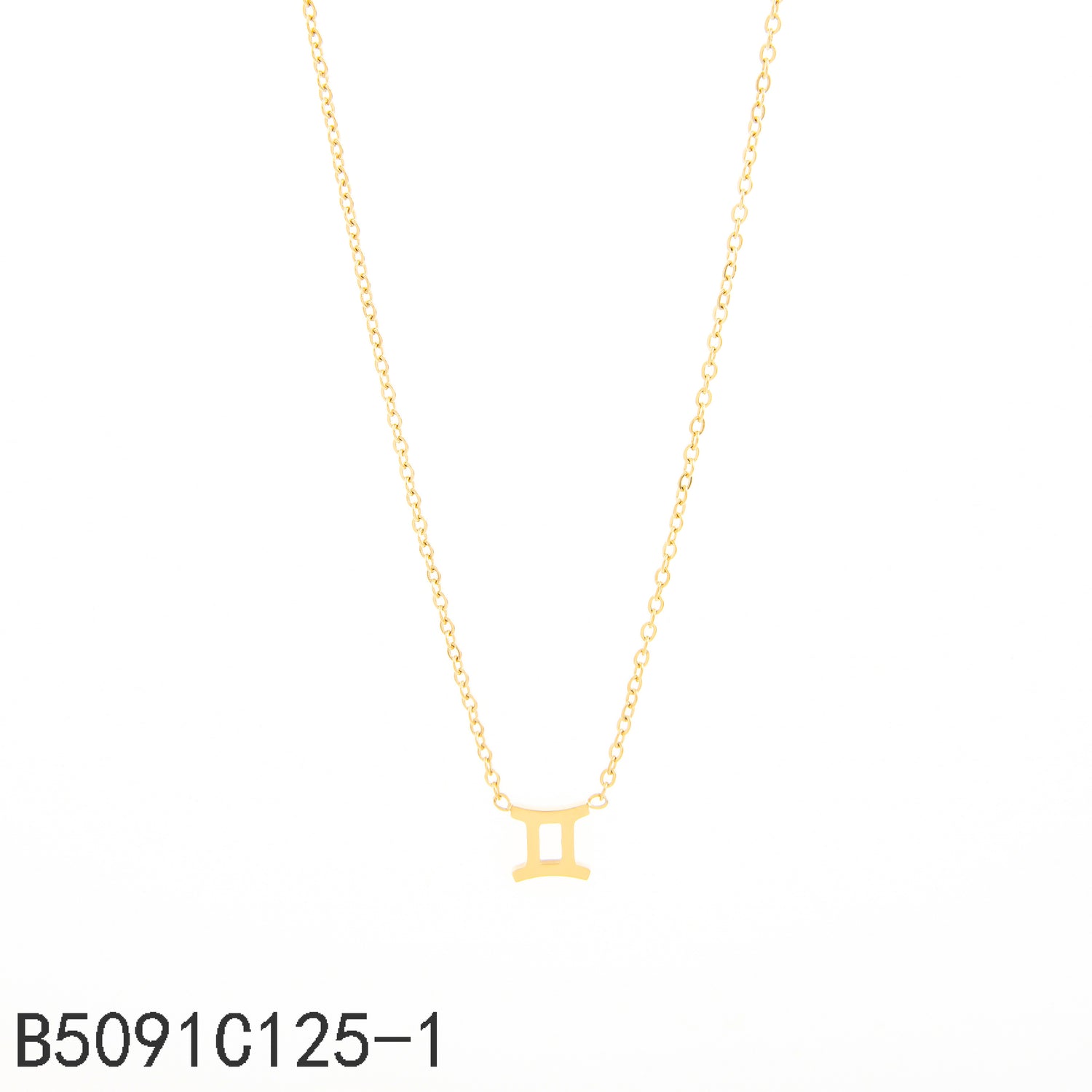 Collar Géminis Oro Grueso 14K