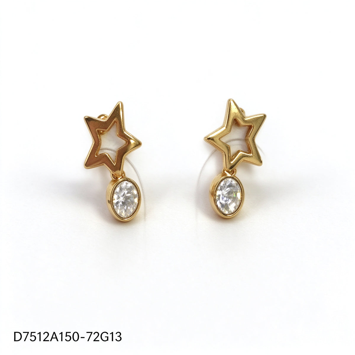 Pendientes Zirconia blanca Dorado Estrella