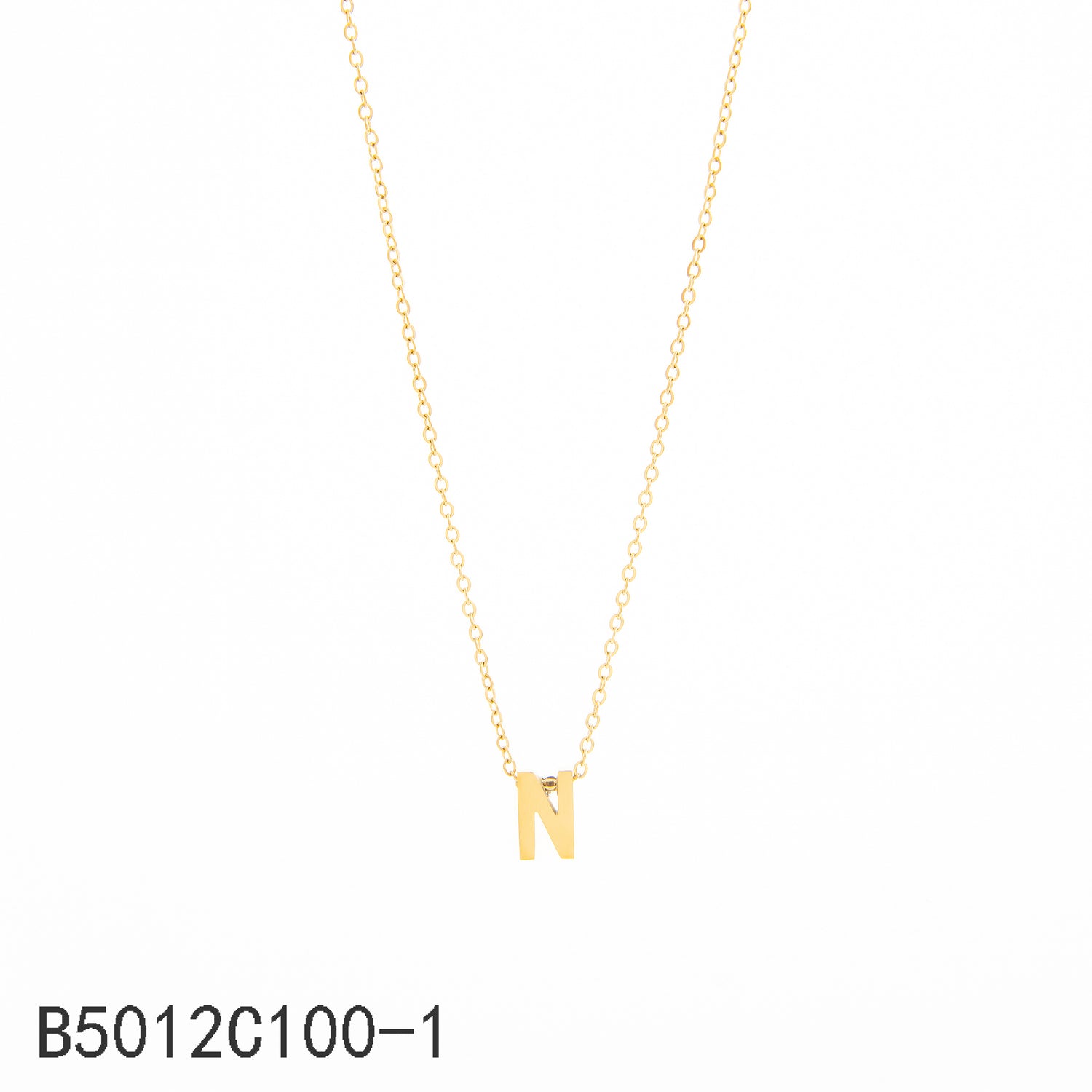 Collar con la letra N de plata