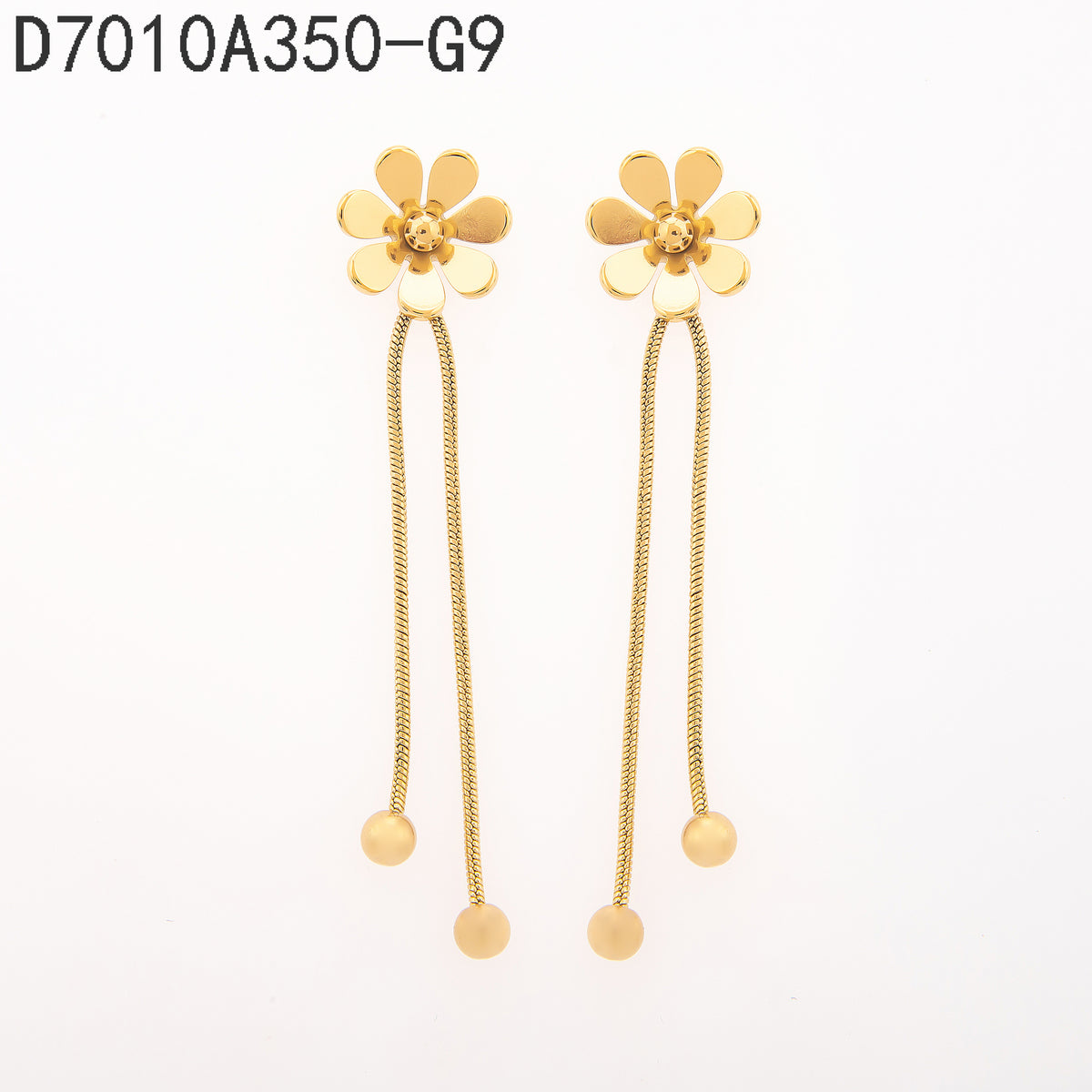 Pendientes  Dorado Flores y plantas