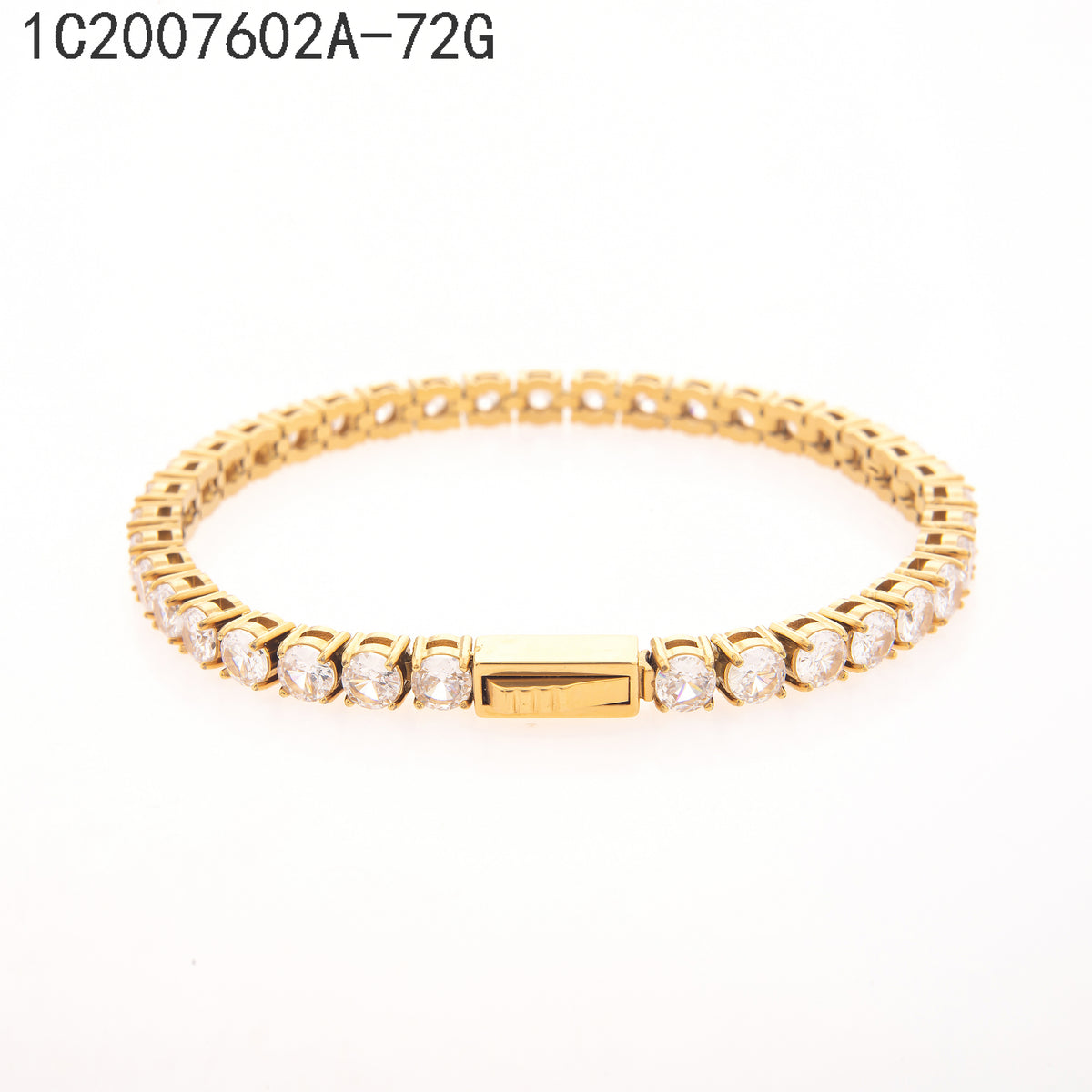 Pulsera Zirconia blanca Dorado