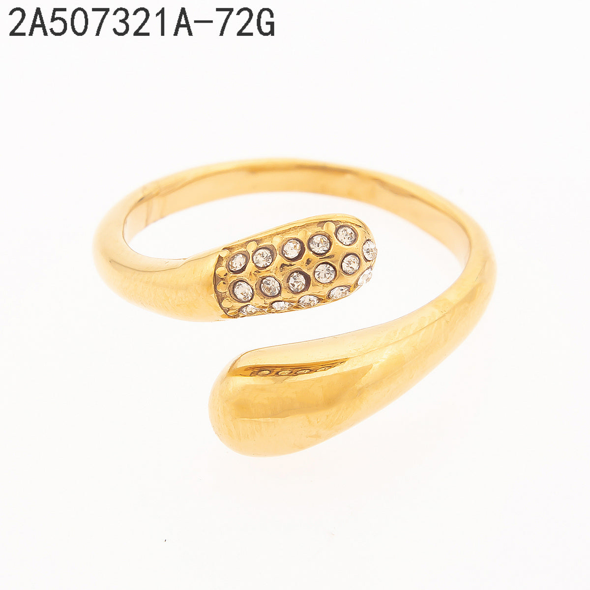 Anillo Zirconia blanca Dorado