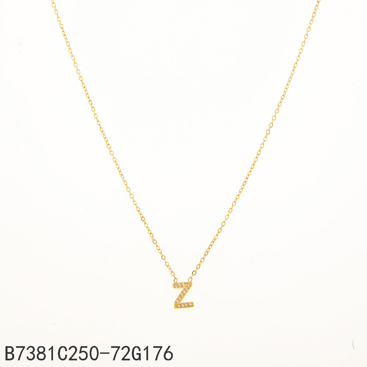 Collar Zirconia blanca Dorado Letra Z