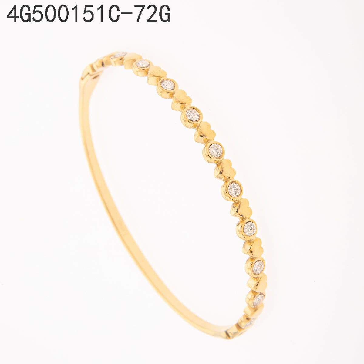 Brazalete Zirconia blanca Dorado