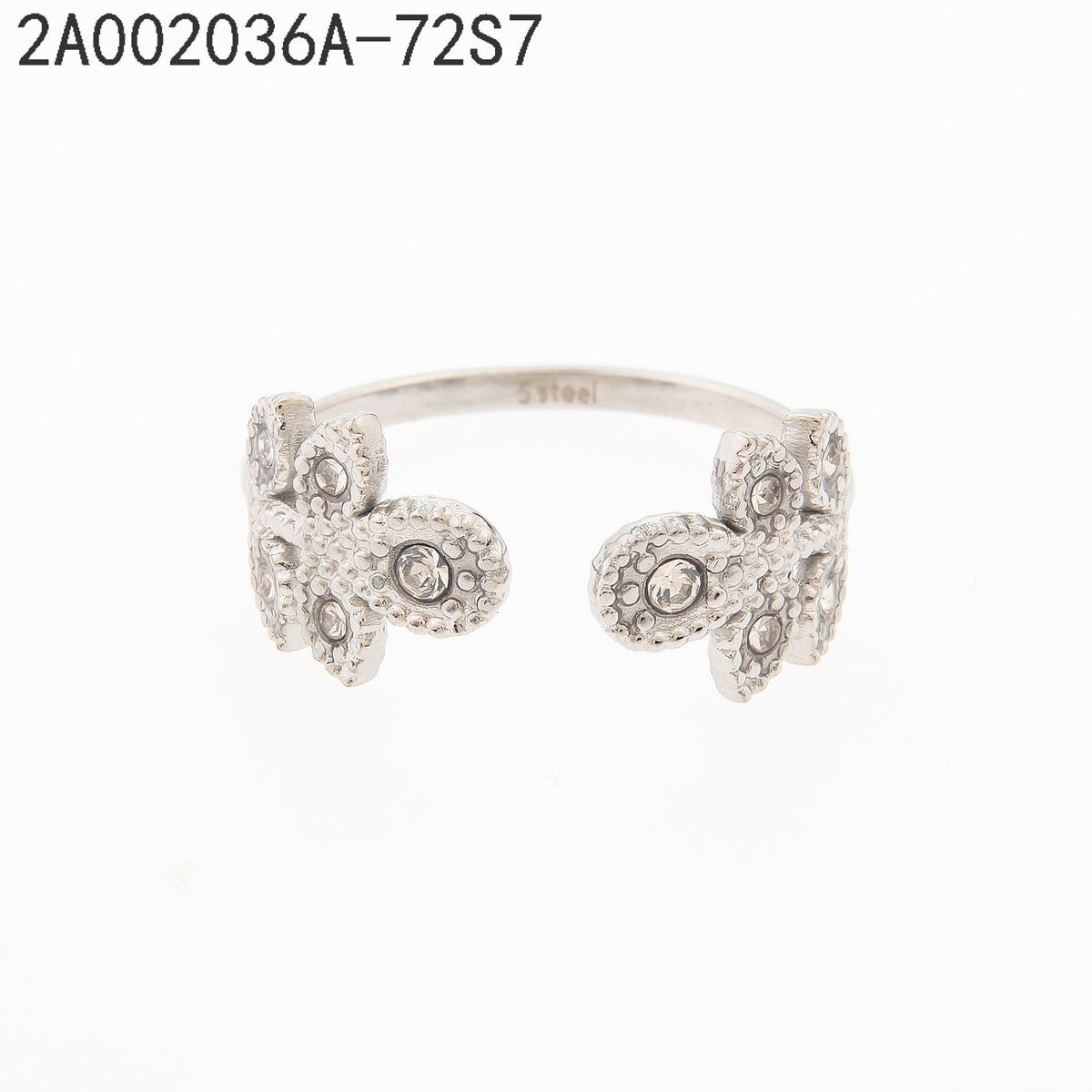 Anillo Zirconia blanca Plateado Hoja