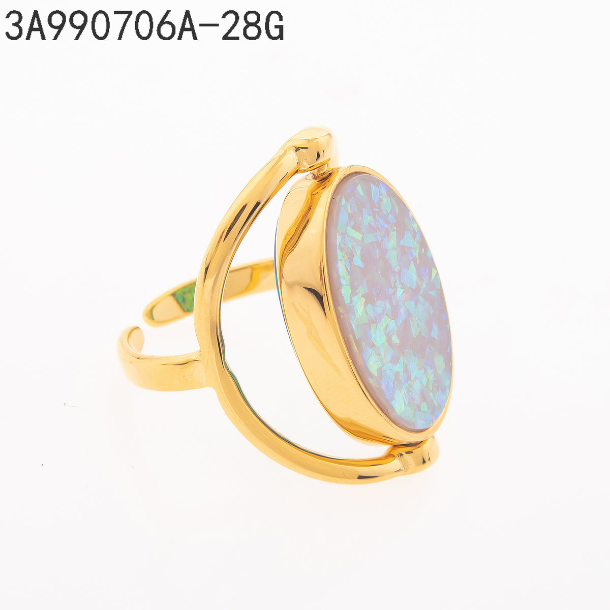 Anillo Ópalo australiano Dorado