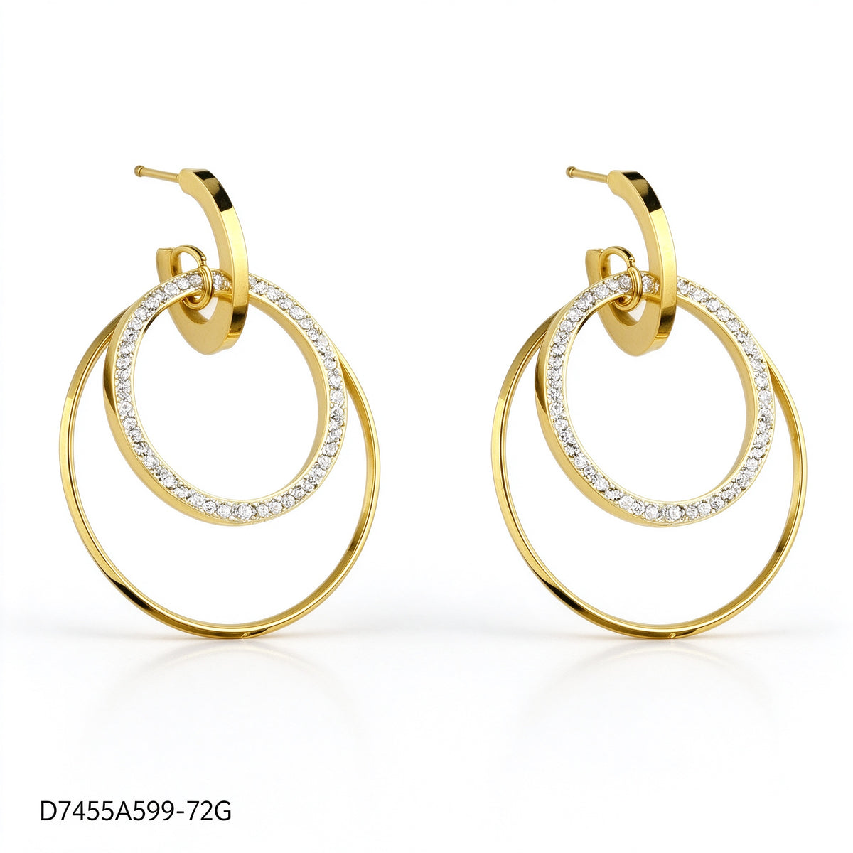 Pendientes Zirconia blanca Dorado