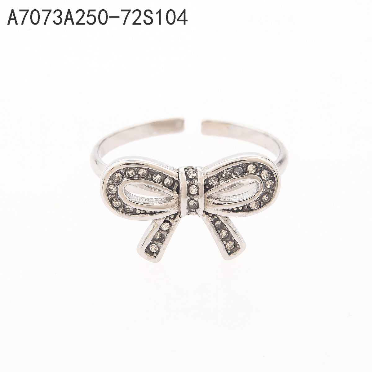 Anillo Zirconia blanca Dorado Cinta de mariposa