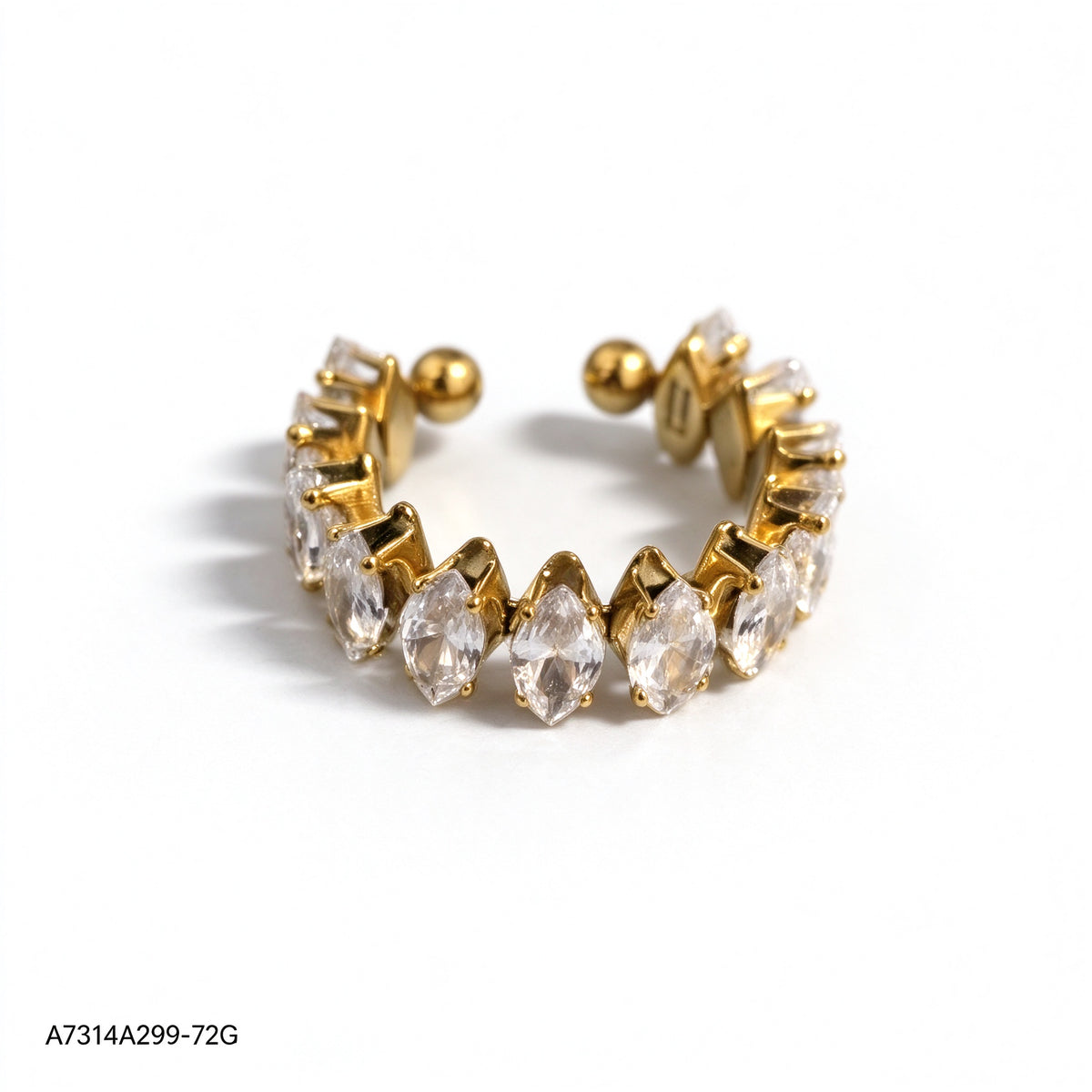 Anillo Zirconia blanca Dorado