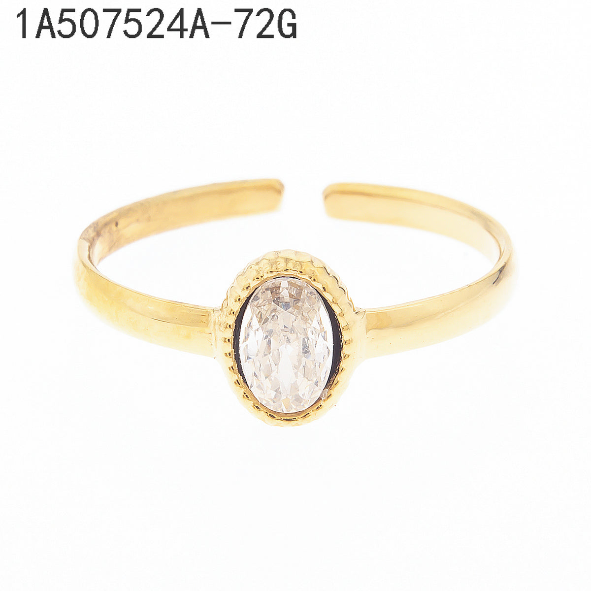 Anillo Zirconia blanca Dorado