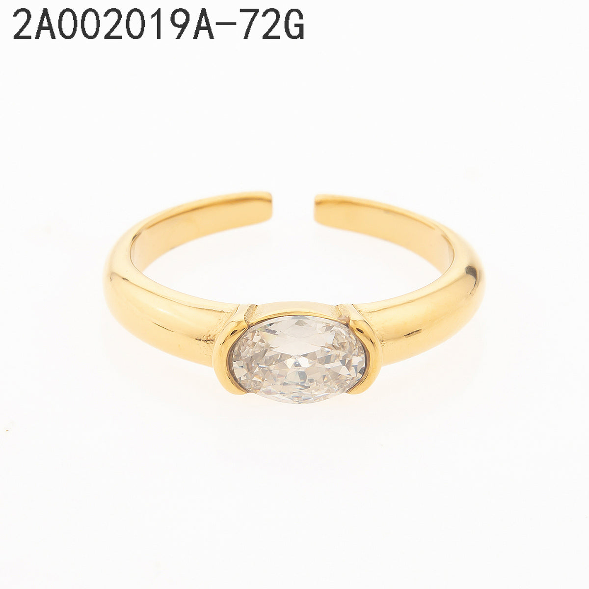Anillo Zirconia blanca Dorado