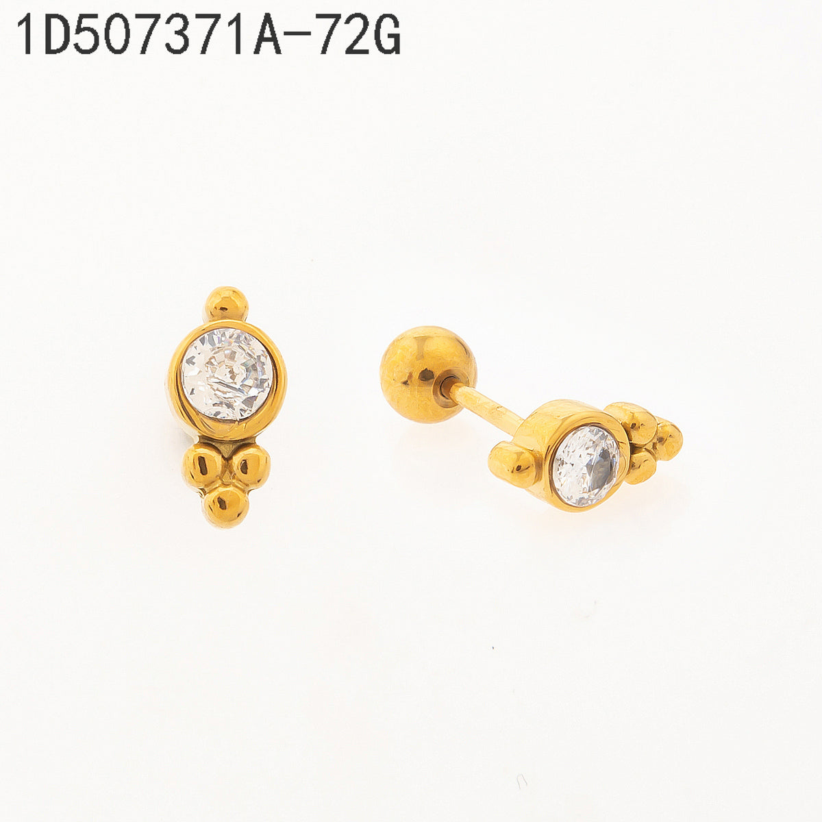 Pendientes Zirconia blanca Dorado
