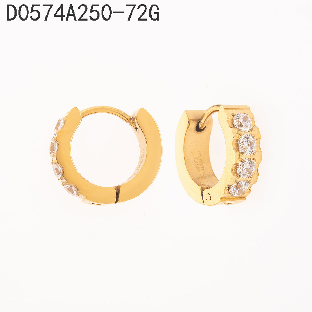 Pendientes Zirconia blanca Dorado