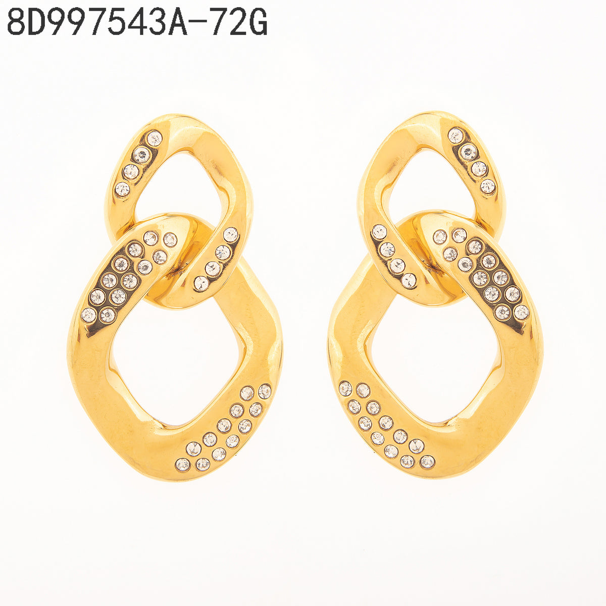 Pendientes Zirconia blanca Dorado