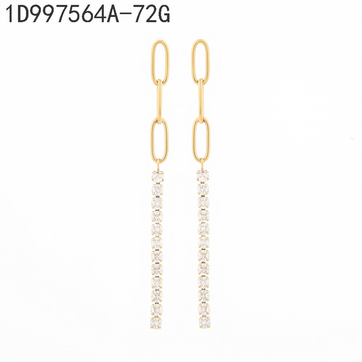 Pendientes Zirconia blanca Dorado
