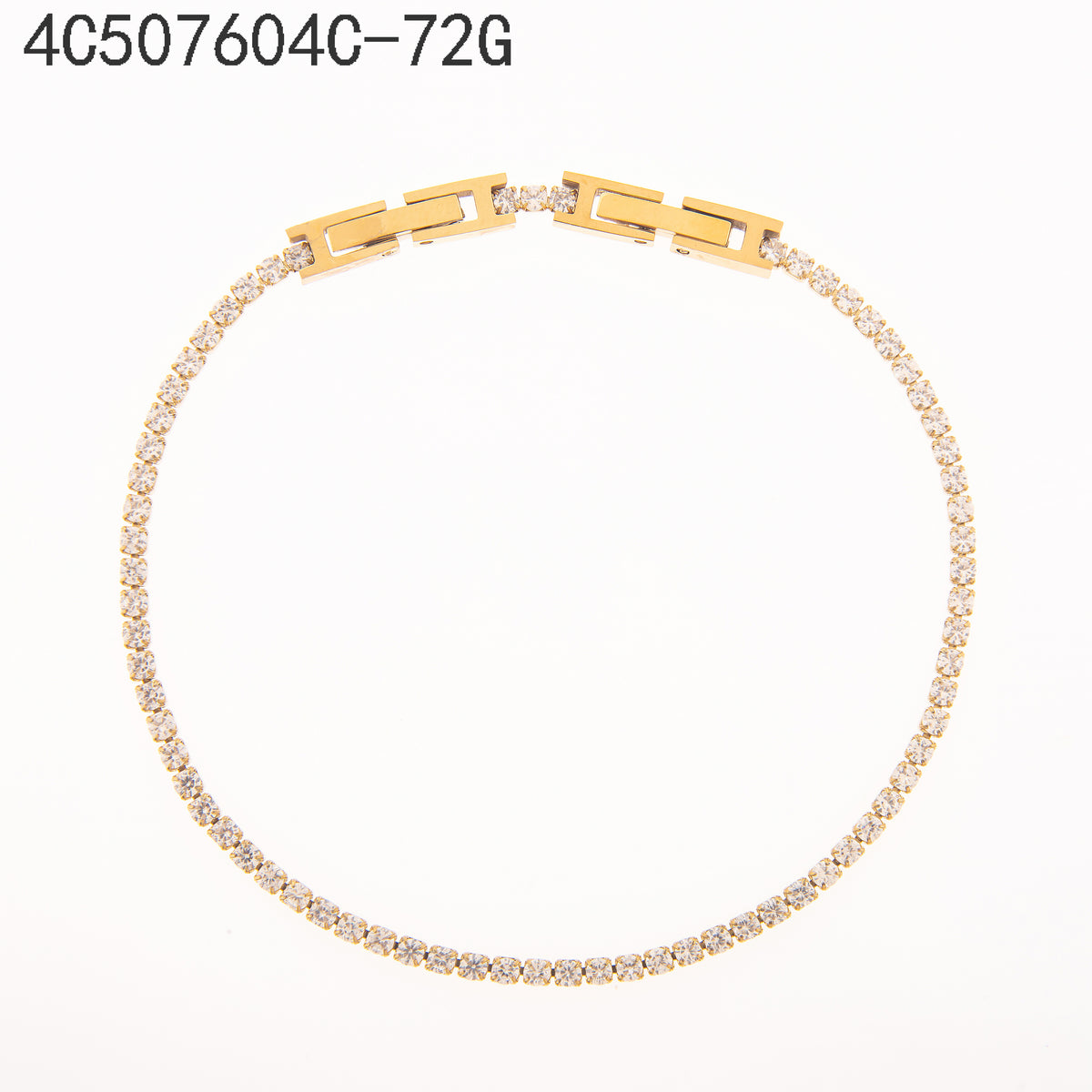 Pulsera Zirconia blanca Dorado