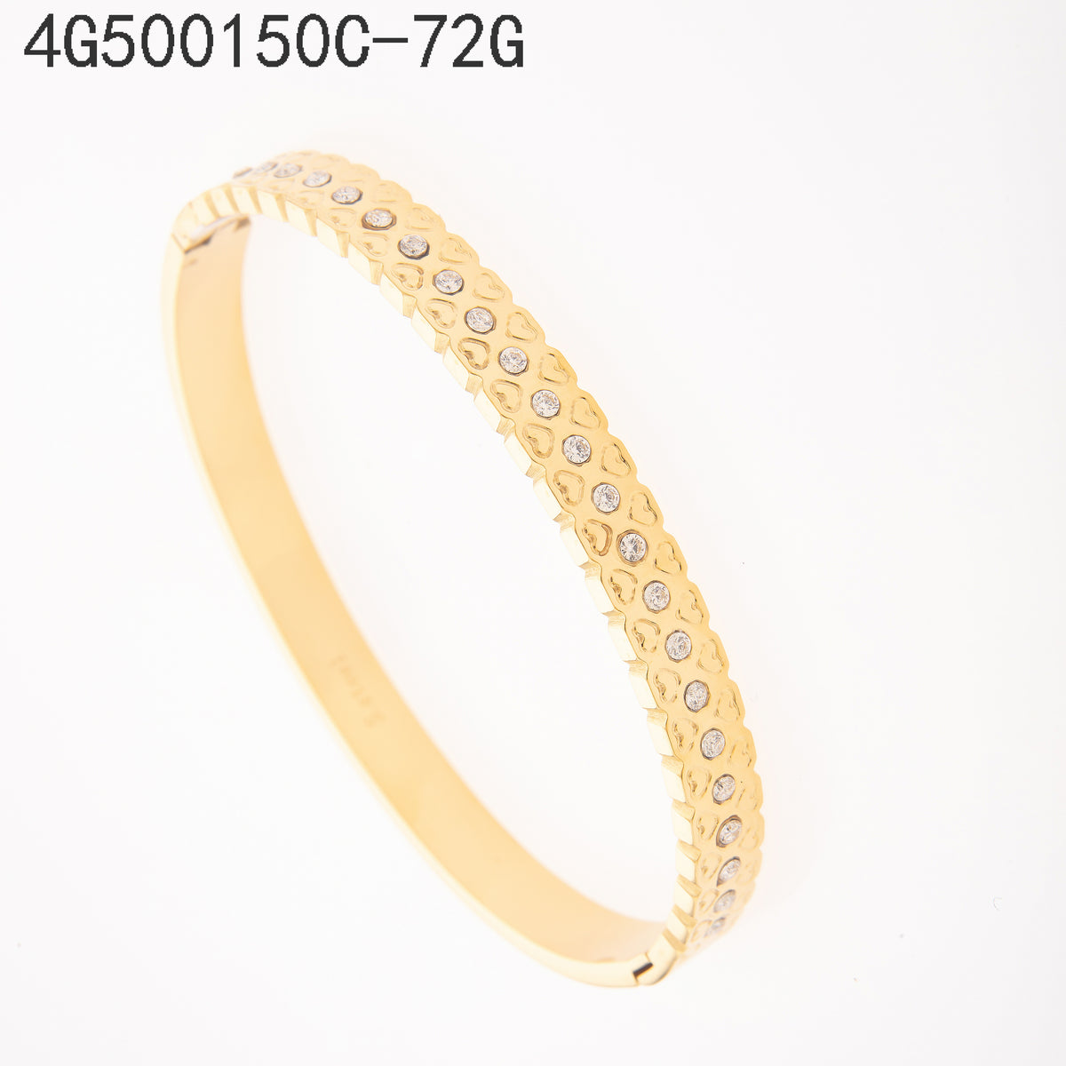 Brazalete Zirconia blanca Dorado