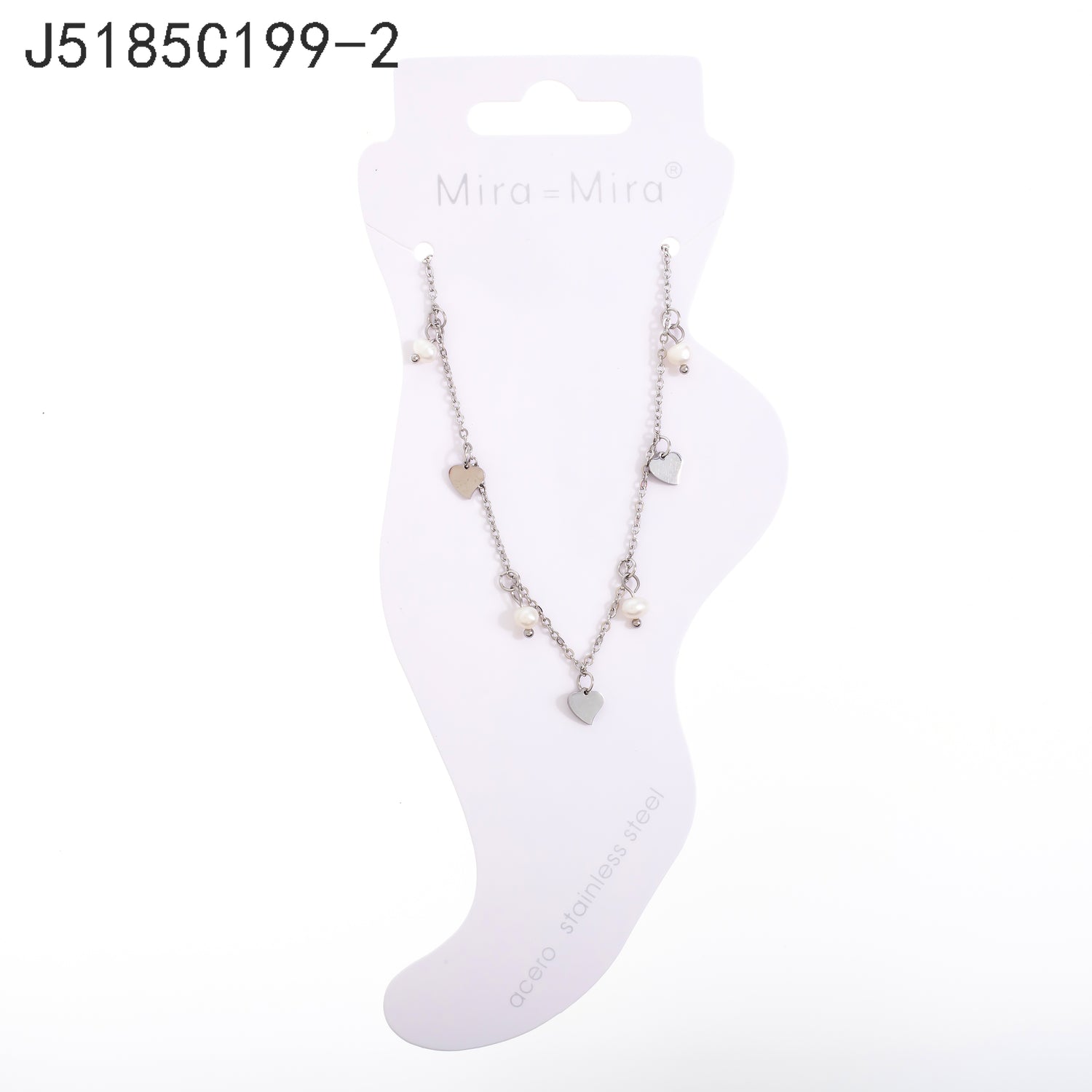 Tobillera de perlas (plata)