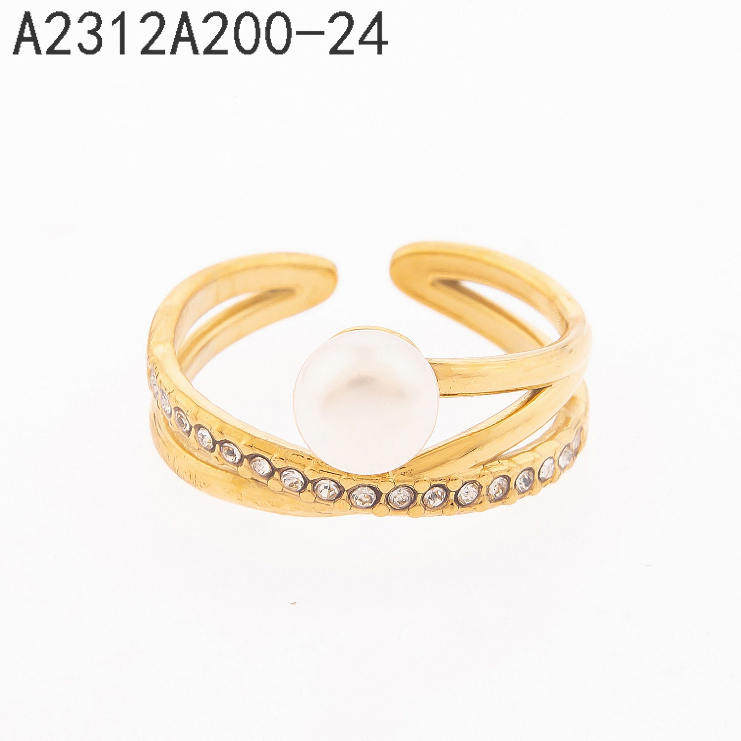 Anillo de perlas Oro Grueso 14K