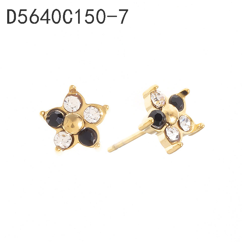 Pendientes de circonita multicolor Oro Grueso 14K