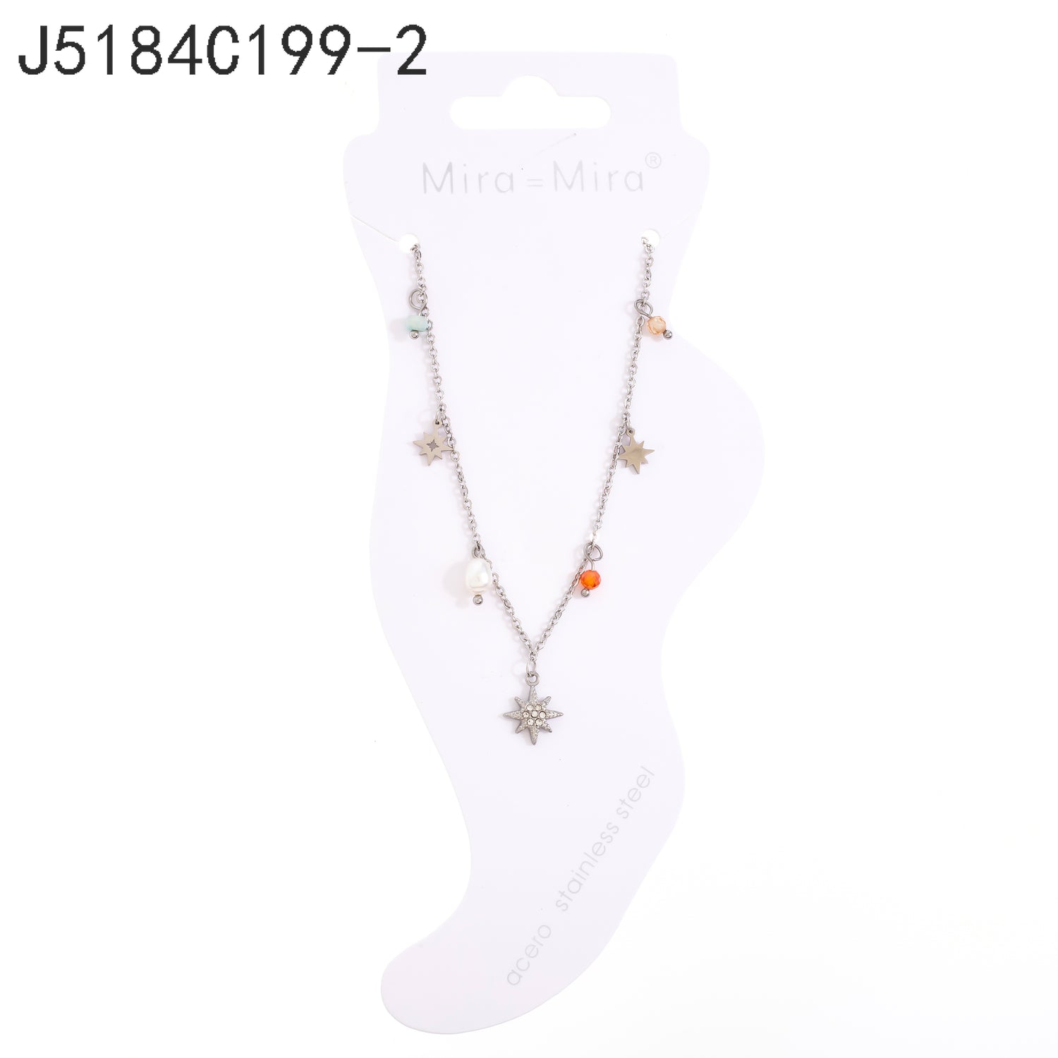 Tobillera de perlas (plata)