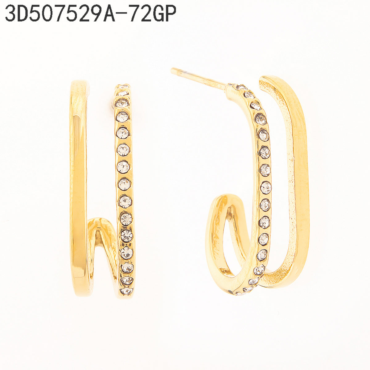 Pendientes Zirconia blanca Dorado con Perla