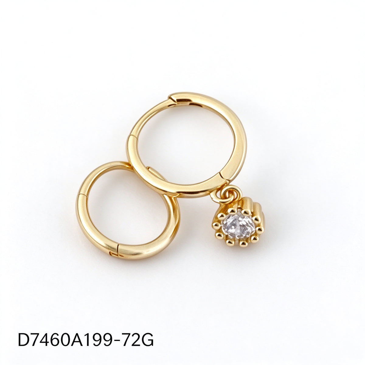 Pendientes Zirconia blanca Dorado