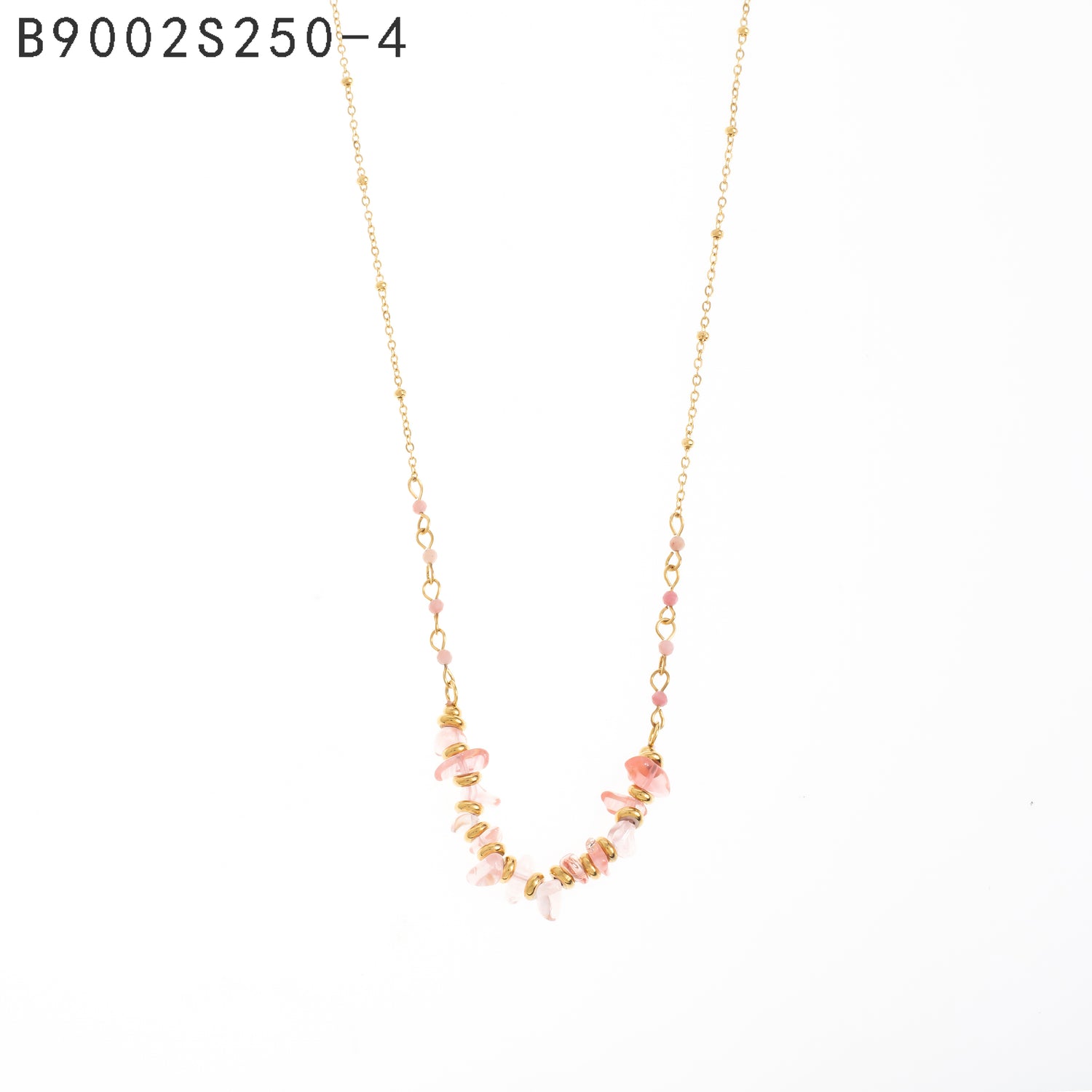 Collar Pink Crystal Chips