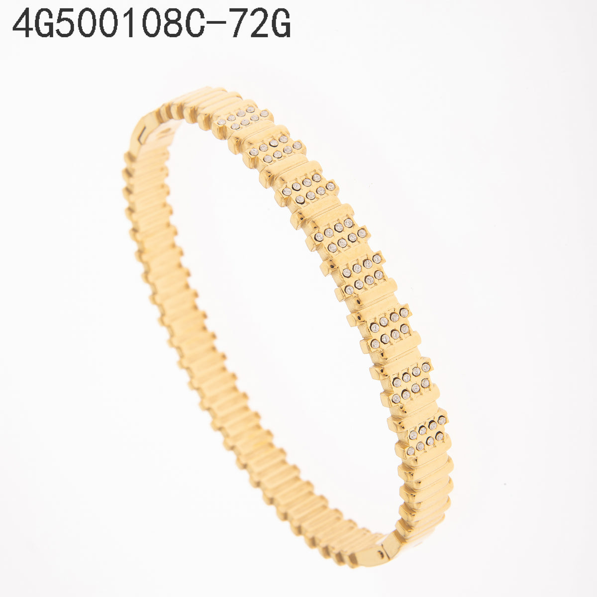 Brazalete Zirconia blanca Dorado