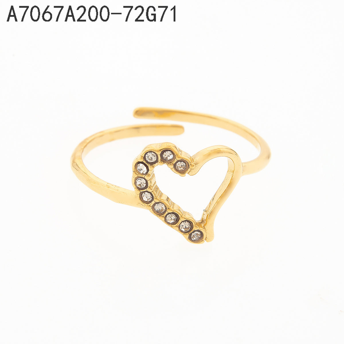 Anillo Zirconia blanca Dorado Corazón