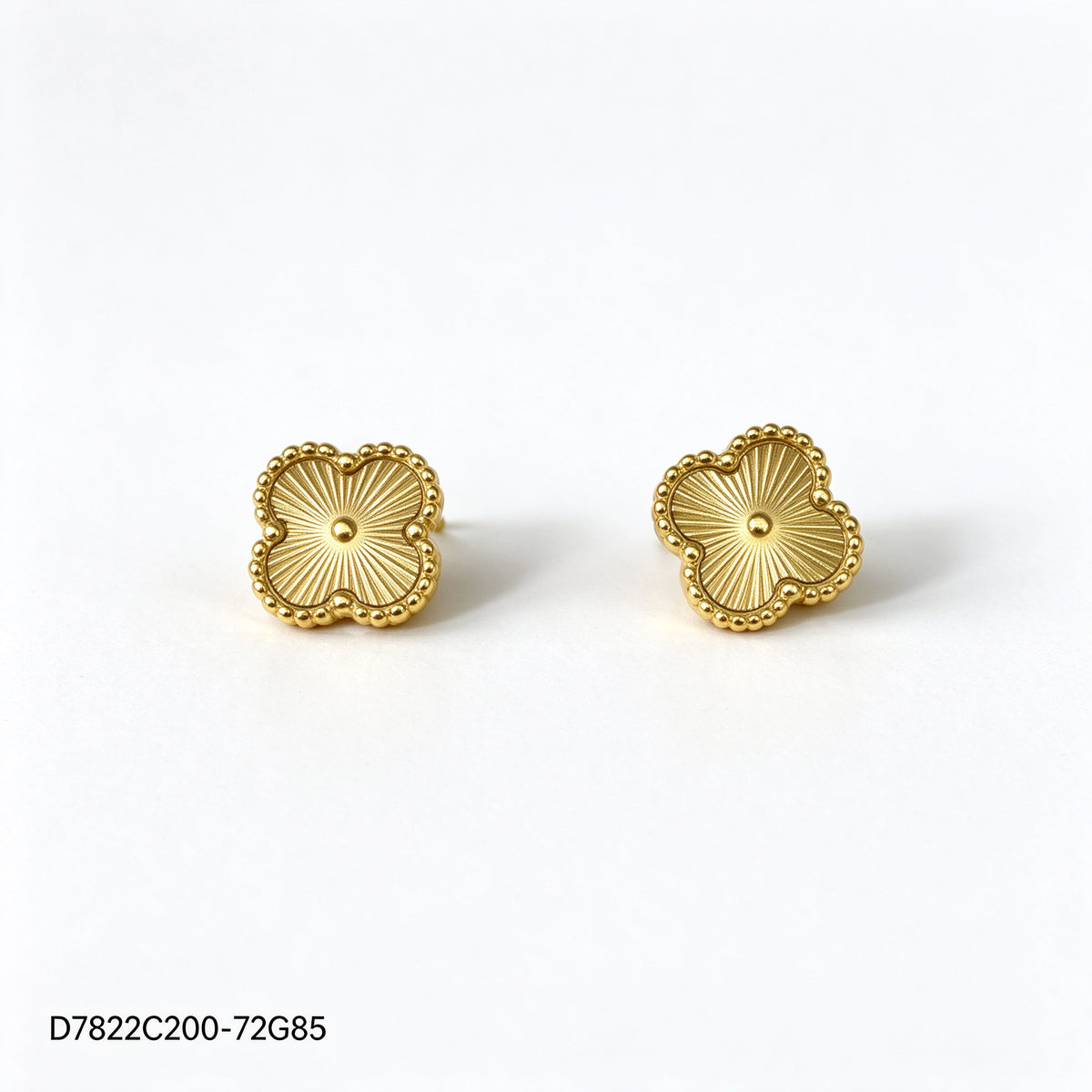 Pendientes Zirconia blanca Dorado Trébol de varias hojas