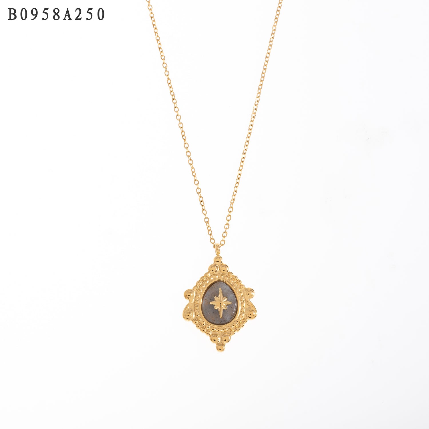 Collar de piedra Oro Grueso 14K