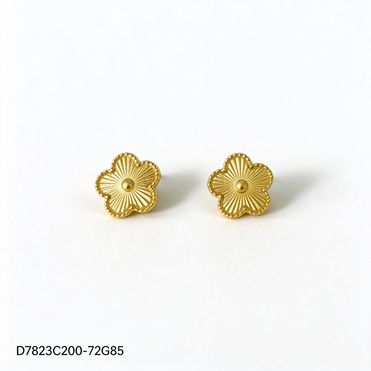 Pendientes Zirconia blanca Dorado Trébol de varias hojas