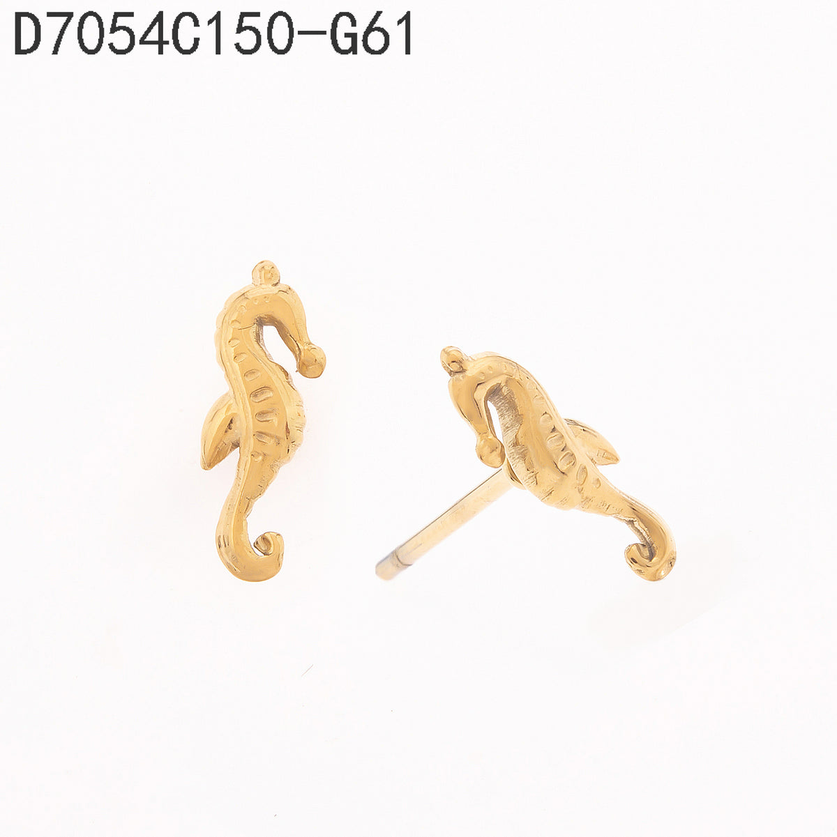 Pendientes  Dorado Caballito de mar