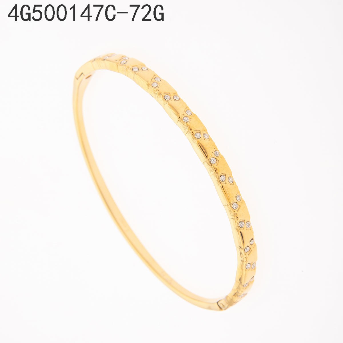 Brazalete Zirconia blanca Dorado