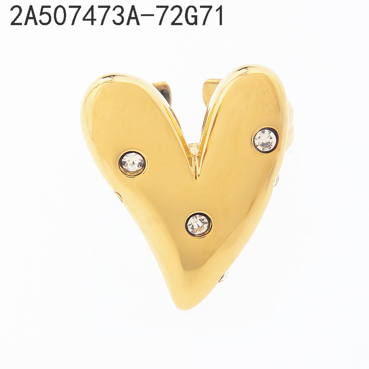Anillo Zirconia blanca Dorado Corazón