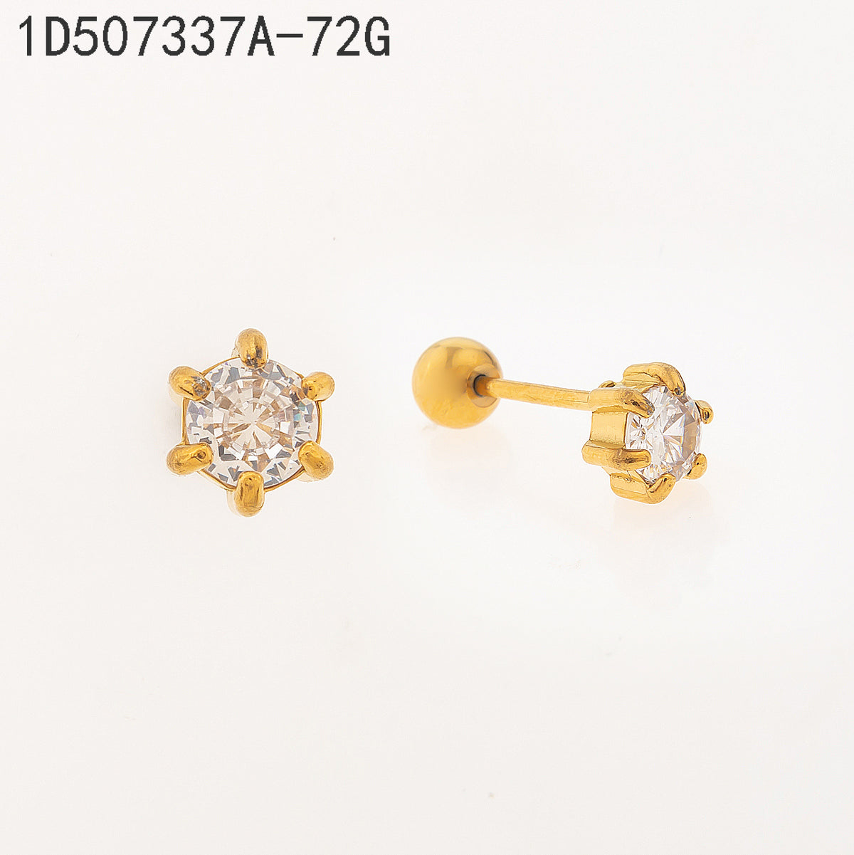 Pendientes Zirconia blanca Dorado