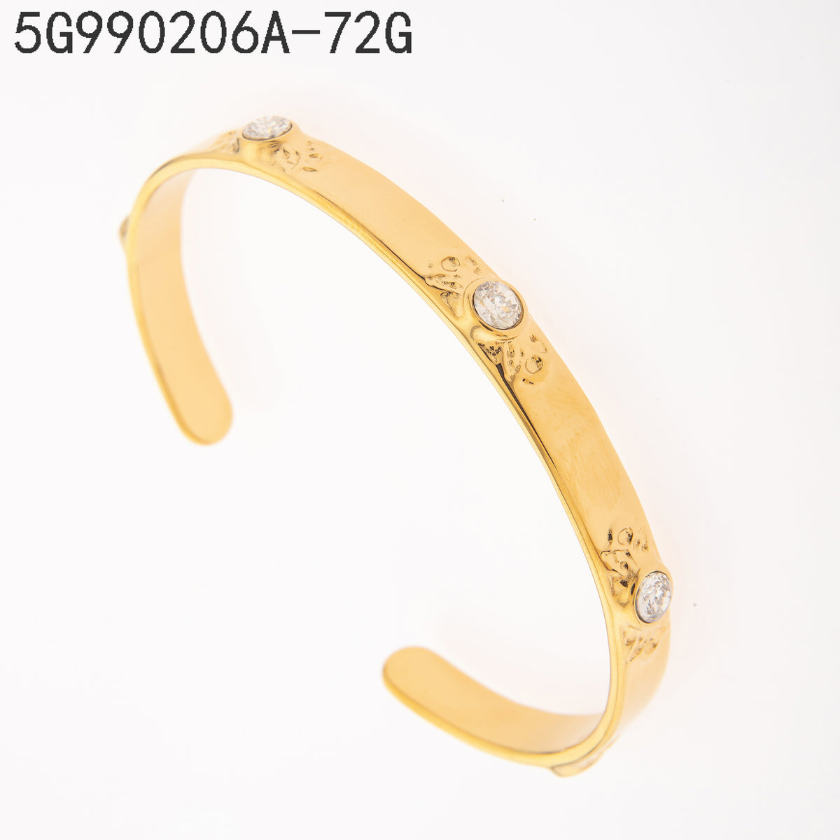 Brazalete Zirconia blanca Dorado