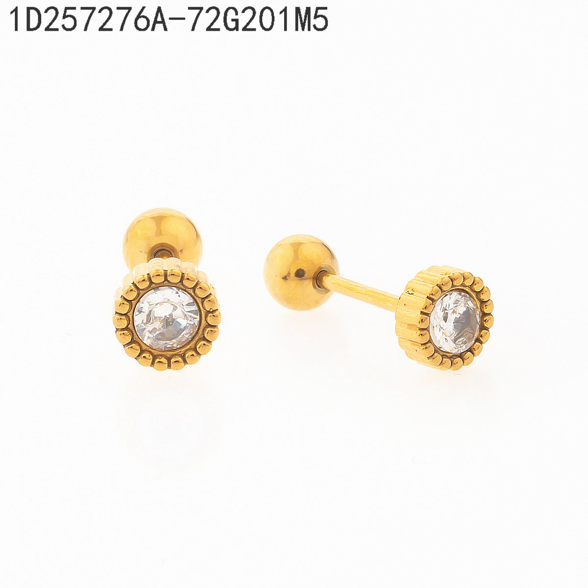 Pendientes Zirconia blanca Dorado Círculo 5 Milimetros